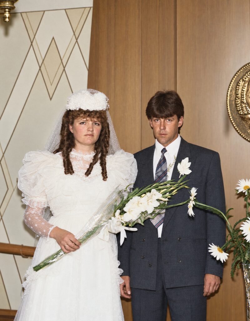 Restored color wedding photo